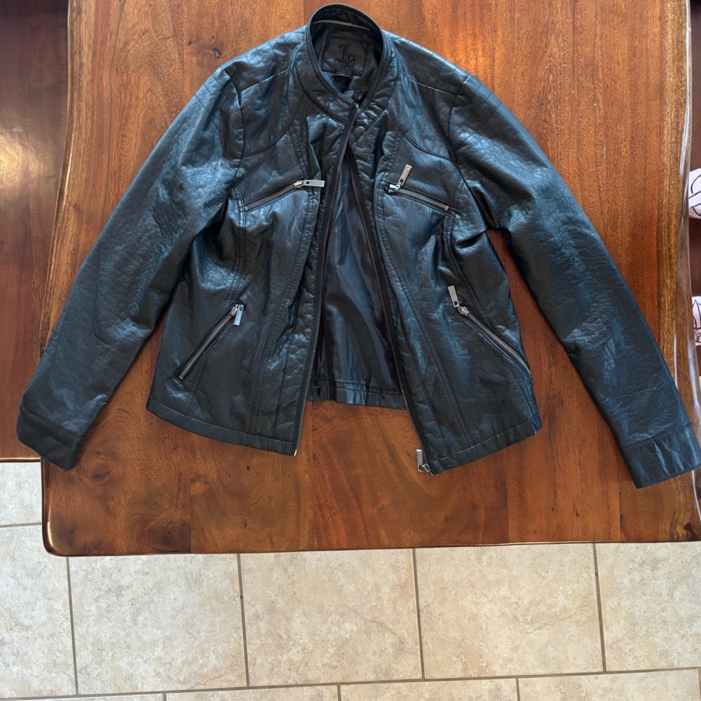 SOLD - Black Leather Jacket (Faux Leather)
